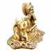 Oxidized Golden Metal Krishna with Kamdhenu